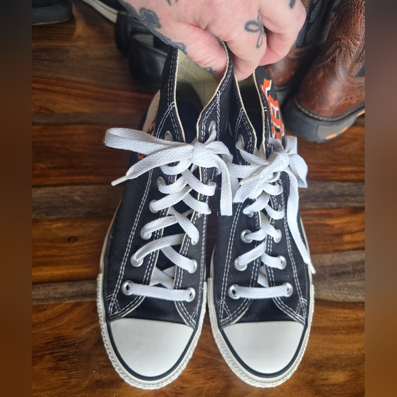 San Francisco Giants black Converse All Star high tops Custom chucks SF baseball - Picture 4 of 9